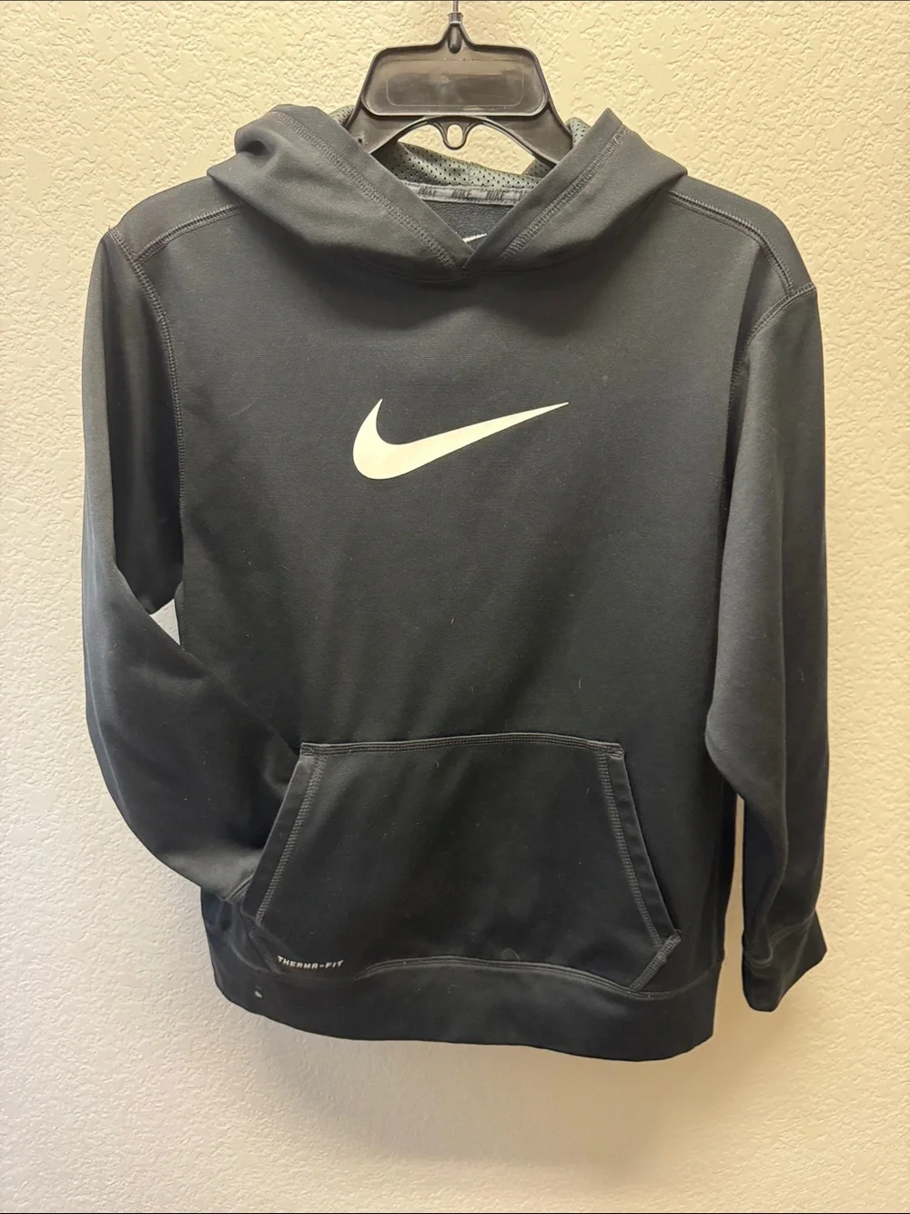 Nike Black Hoodie with White Swoosh Logo